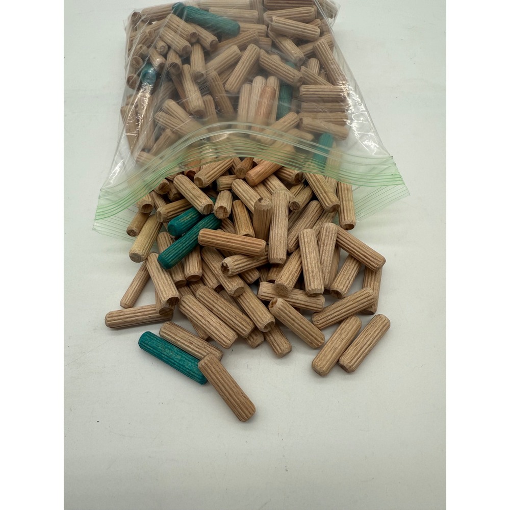 Wood Dowel Pin Lot, Shelf‎ Pegs, 200 count 1 1/4" by 5/16" -some size variation